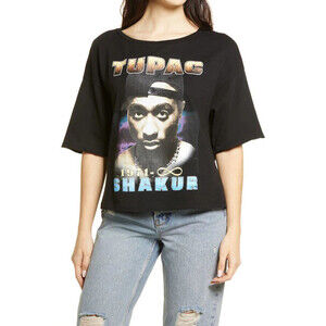 BP. Tupac Profile Graphic Band Tee In Black Tupac Shakur Size S